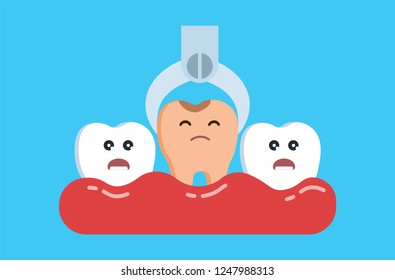 Removal of diseased teeth, treatment of the oral cavity, dental intervention