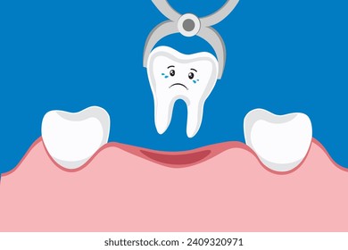 Removal of a diseased tooth with a dental instrument