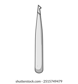 remoção da pinça de sobrancelha desenho animado. aço inoxidável, ponta oblíqua, ferramenta profissional remoção de pinça de sobrancelha sinal. símbolo isolado vetor ilustração