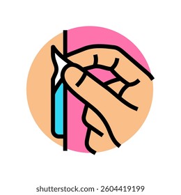 removal kinesio tape color icon vector. removal kinesio tape sign. isolated symbol illustration