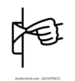 Ícone de linha de fita kinesio de remoção. Suporte para articulações e ligamentos. Fita terapêutica elástica. Melhoria do desempenho corporal. Ilustração isolada de vetor.