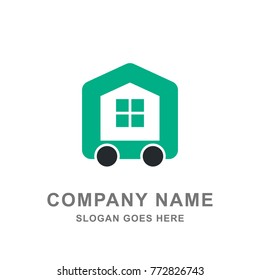 Removal Moving House Building Logo Vector 