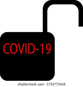 
Removal of restrictive measures for coronovirus infection COVID-19. Logo. Sign. Avatar Vector image in two colors black and red.