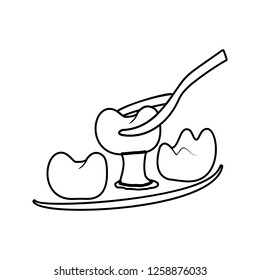 removal of a tooth icon. Element of cyber security for mobile concept and web apps icon. Thin line icon for website design and development, app development