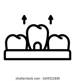 Removal of a tooth icon. Outline removal of a tooth vector icon for web design isolated on white background