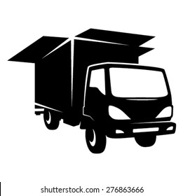 Removal truck icon - black