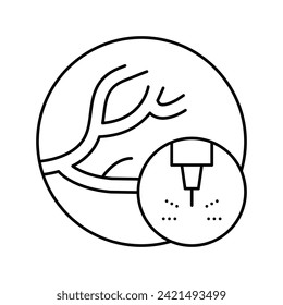 eliminación del vector de icono de línea de patologías vasculares. signo de eliminación de patologías vasculares. símbolo de contorno aislado ilustración negra