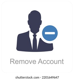 Remove Account and Delete icon concept