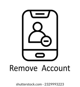 Remove  Account Vector  outline Icon Design illustration. Online streaming Symbol on White background EPS 10 File