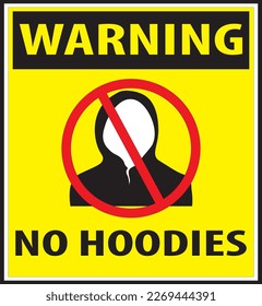 Remove all kind of head covers before entering, no hoodies, no hoods sign vector eps