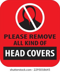 Remove all kind of head covers sign vector