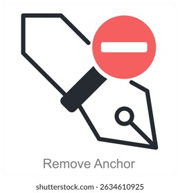 Remove Anchor vector icon concept design