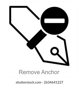 Remove Anchor vector icon concept design