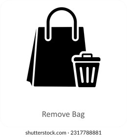 Remove Bag and delete icon concept