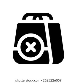 Quitar de la bolsa icono de glifo. Icono de Vector fuerte y sólido para Sitios web, interfaces móviles, presentaciones y marca visual. Alta calidad y fácil de editar.