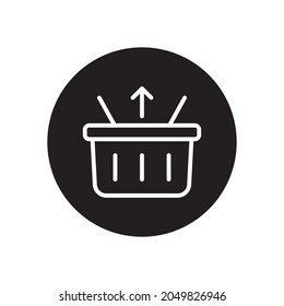 remove to basket glyph icon isolated on white background
