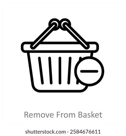 Remove From Basket icon concept