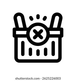 aus dem Korbzeilensymbol entfernen. Sauberes und minimalistisches Vektorsymbol für Websites, mobile Apps, Präsentationen und Logos. Voll skalierbar und anpassbar für jedes Projekt.