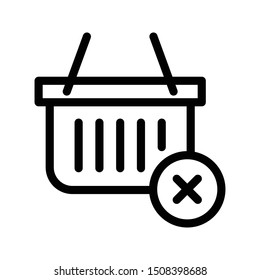 remove basket thin line vector icon