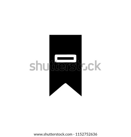 remove bookmark flag with minus glyph icon. Simple vector for UI and UX, website or mobile application on white background