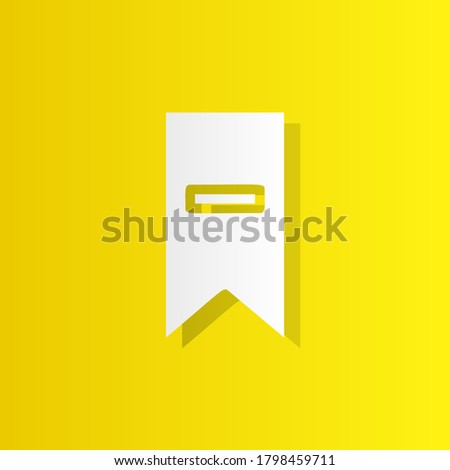 remove bookmark flag with minus white icon with shadow