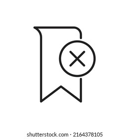 Remove bookmark icon design. vector illustration
