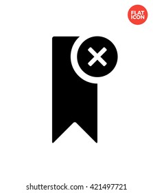 Remove Bookmark Icon Flat Style Isolated Vector Illustration