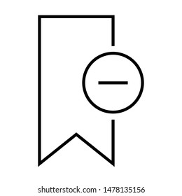 remove bookmark outline style icon vector