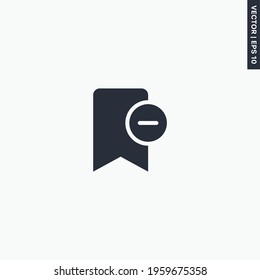 Remove bookmark, premium quality flat icon. Vector logo concept for web graphics, EPS 10