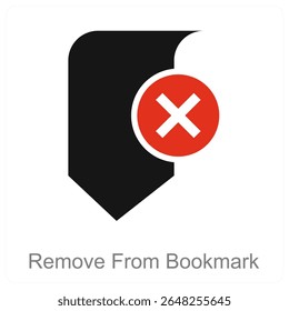 Remove From Bookmark vector icon concept design