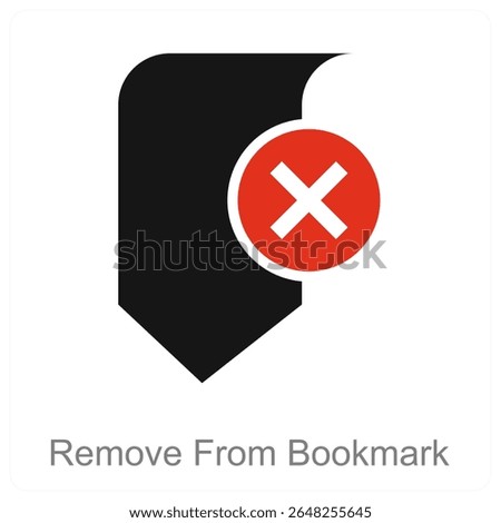 Remove From Bookmark vector icon concept design
