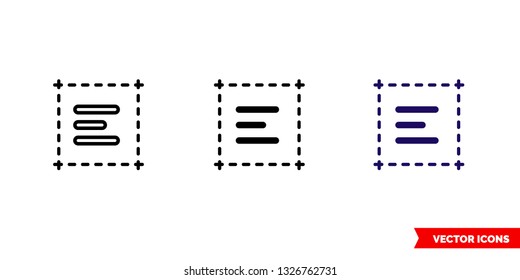 Remove borders icon of 3 types: color, black and white, outline. Isolated vector sign symbol.