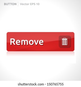 Remove button template | vector design | business banner with symbol icon | website element | red