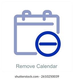 Remove Calendar and date icon concept