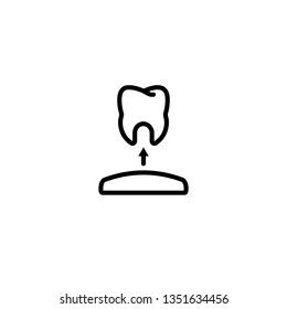 remove, care, gum, tooth, dental icon in black outline style, vector