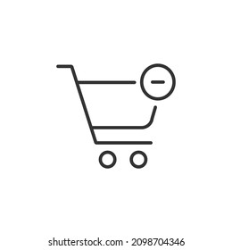 remove cart editable stroke icon, vector icon