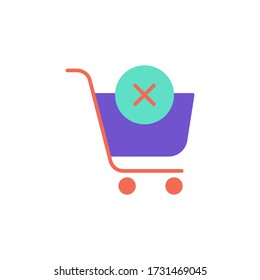 eliminar del vector de diseño plano del icono de carro. aislado en fondo blanco
