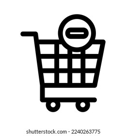 remove from cart icon or logo isolated sign symbol vector illustration - high quality black style vector icons
