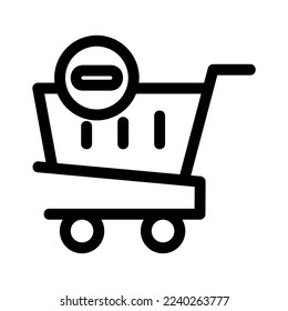 eliminar del icono del carro o logotipo símbolo de signo aislado ilustración vectorial - iconos vectoriales de estilo negro de alta calidad

