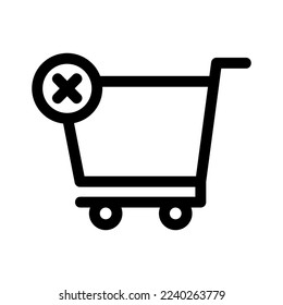 remove from cart icon or logo isolated sign symbol vector illustration - high quality black style vector icons
