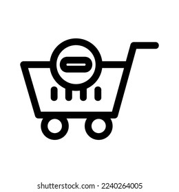 remove from cart icon or logo isolated sign symbol vector illustration - high quality black style vector icons
