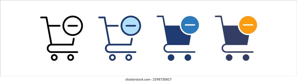 Remove Cart Icon Set Multiple Style Collection
