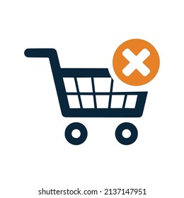 Remove to cart icon. Simple editable vector isolated on a white background.