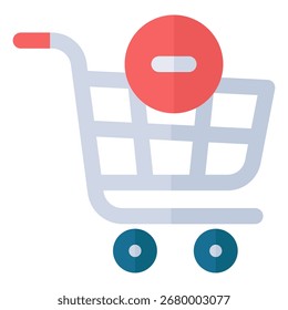 Símbolo do ícone Remover do carrinho. Ilustração vetorial.