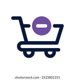 remove from cart icon. vector dual tone icon for your website, mobile, presentation, and logo design.