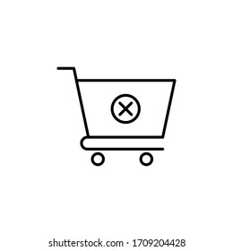 Remove from Cart icon vector image. Can also be used for ecommerce Suitable for mobile apps, web apps and print media.