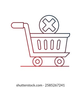 remove from cart icon with white background vector stock illustration