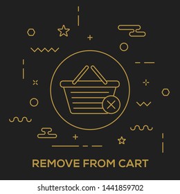 REMOVE FROM CART AND ILLUSTRATION ICON CONCEPT