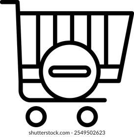 Remove from Cart Outline Style Icon Design