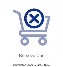 Remove Cart and trolley icon concept